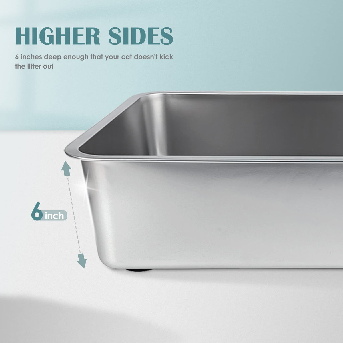Stainless Steel Small Cat Litter Box P35154