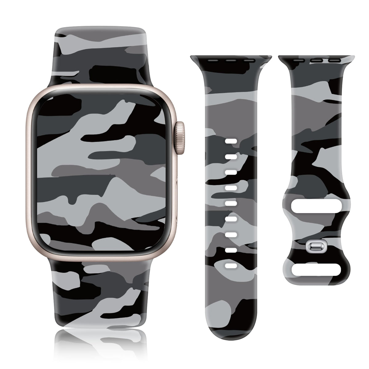 Camo Silicone Band for Apple Watch 38mm 40mm 41mm 42mm K6212