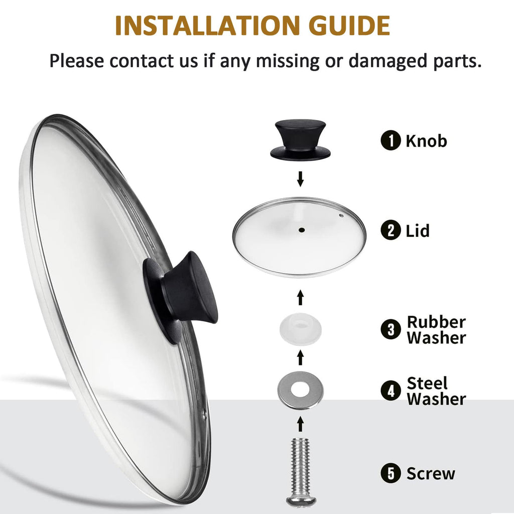Tempered Glass Lid with Heat Resistant Handle 10.25 In L91436