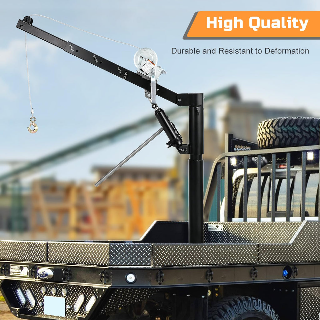 1000 LBS Hydraulic Pickup Truck Crane with Manual Winch Z894