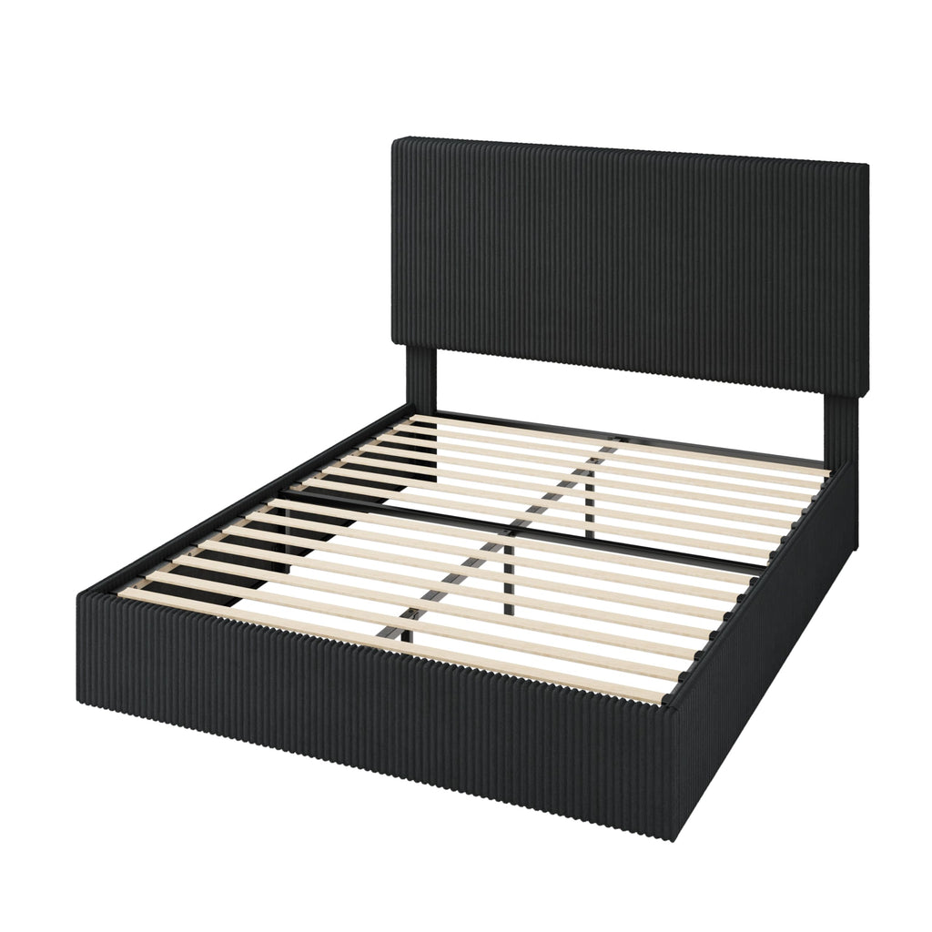 Queen Bed Frame with Adjustable Corduroy Headboard K723234