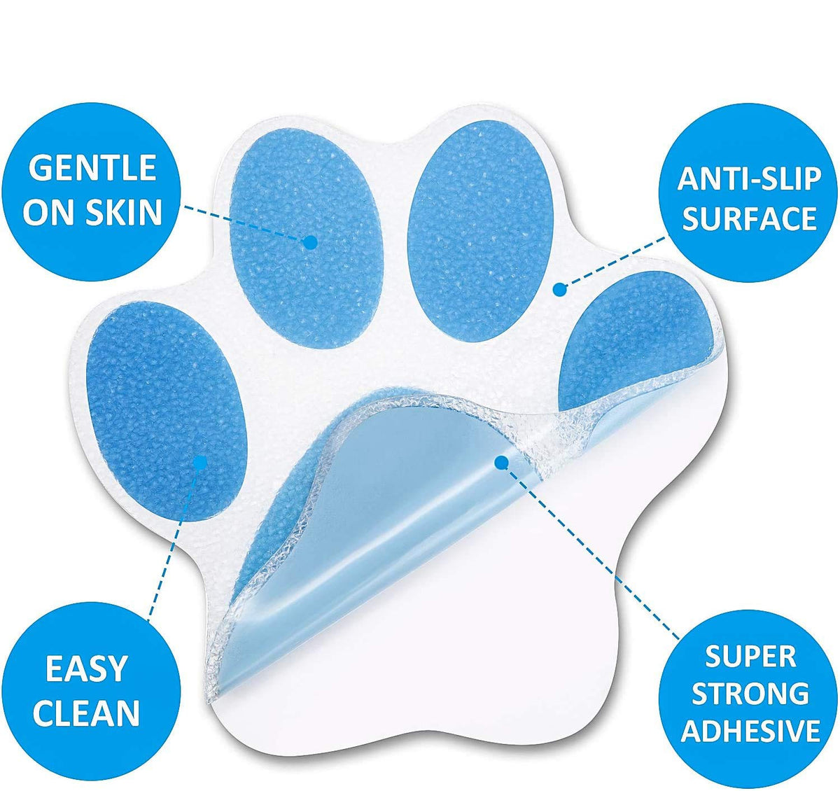 12 Pcs Non-Slip Bathtub Stickers Blue E7506