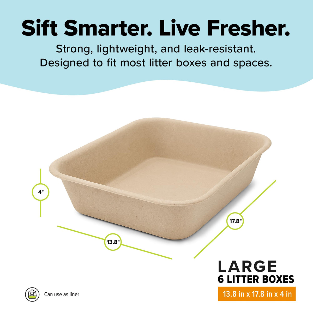Large 6 Count Disposable Cat Litter Box I72147