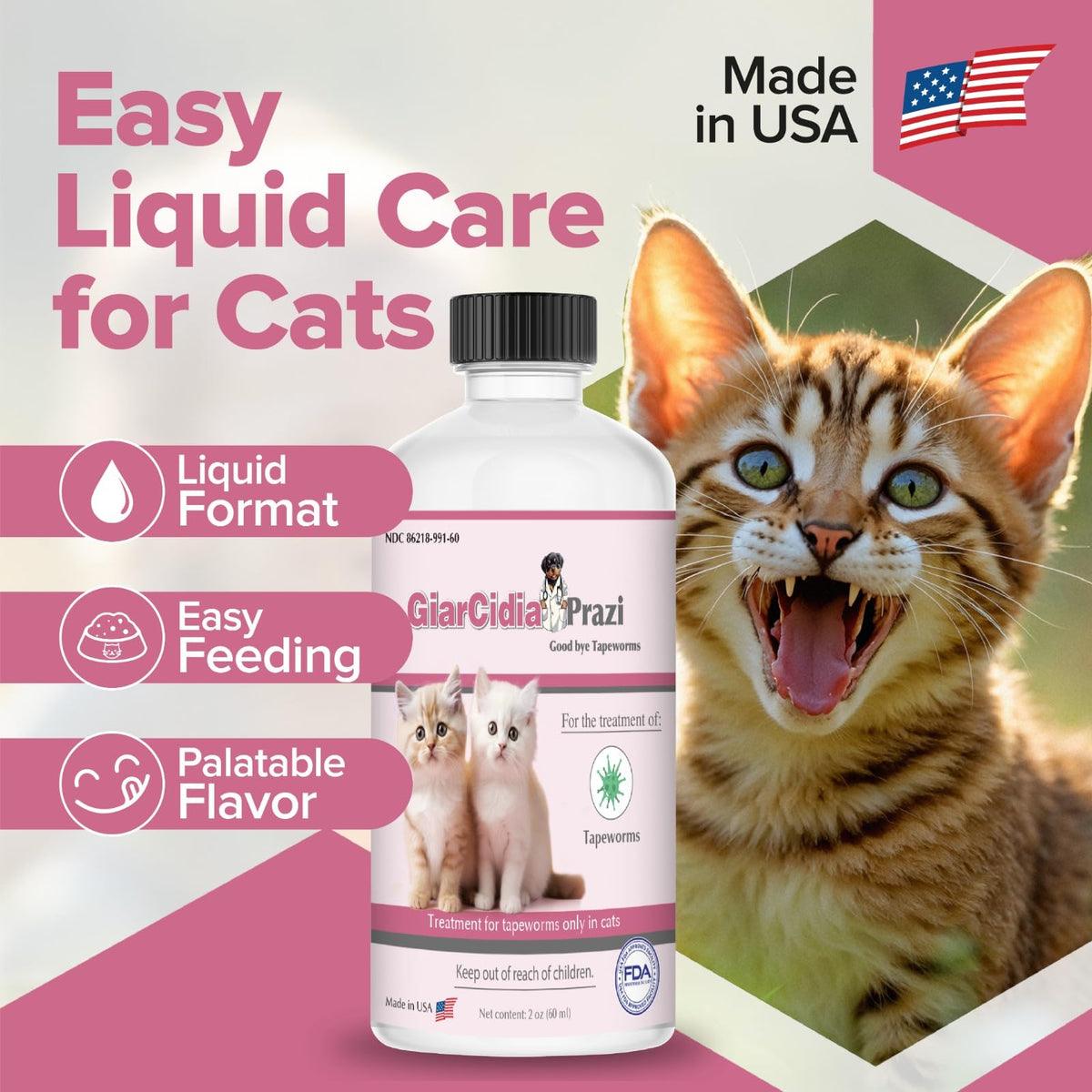 60mls Chicken Flavour Oral Suspension Dewormer J256