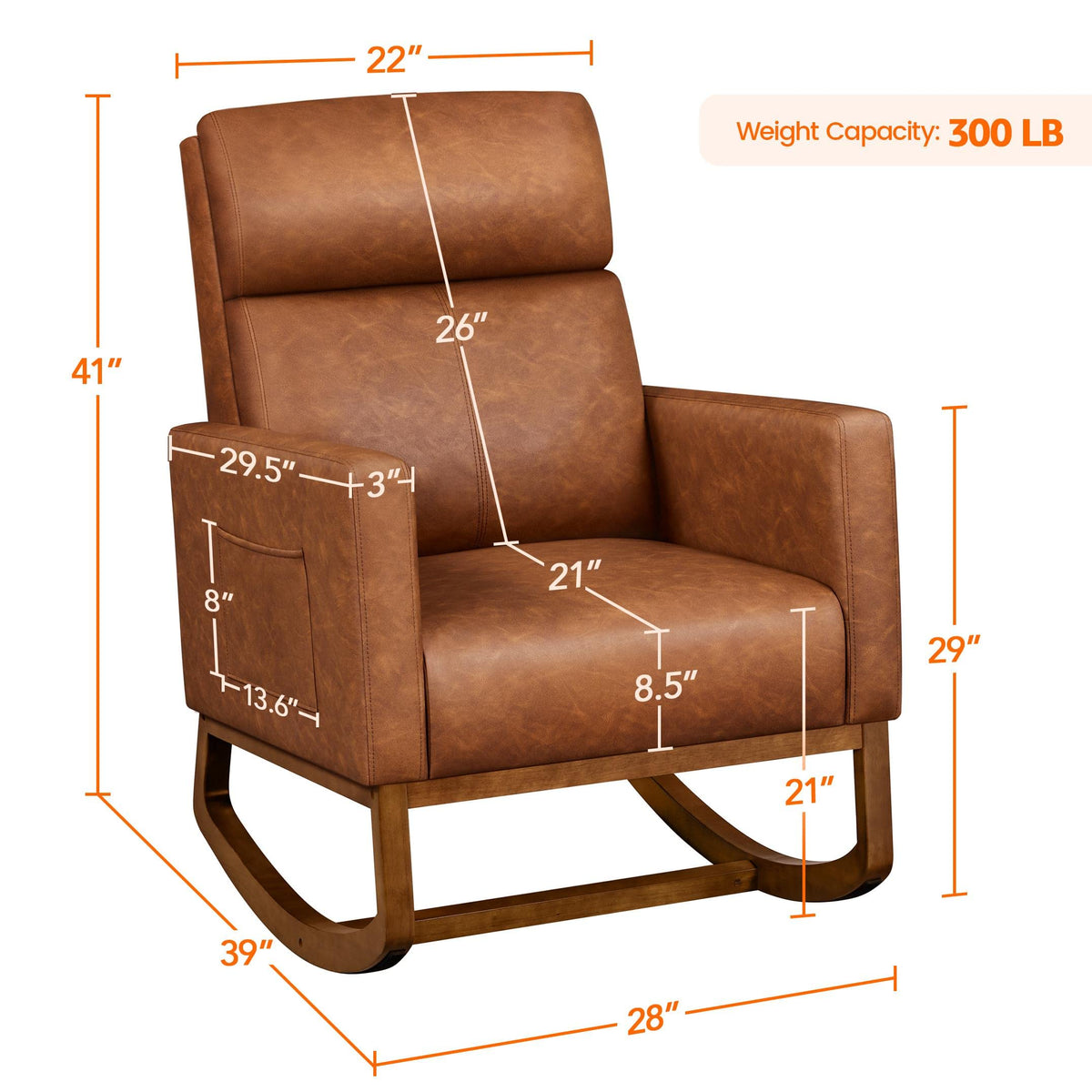 Brown Leather Glider Chair I604