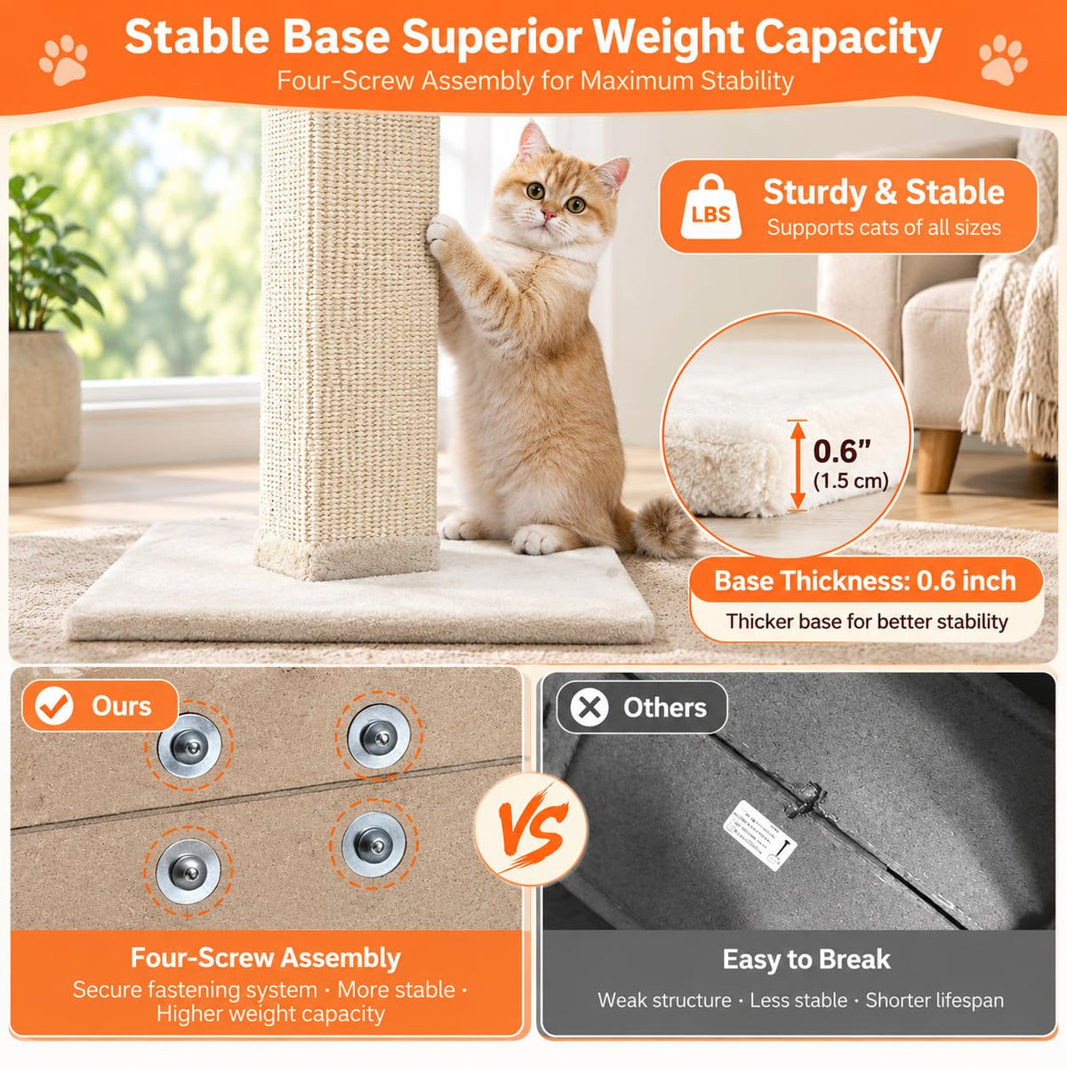 33 Inch Nature Sisal Cat Scratching Post N149