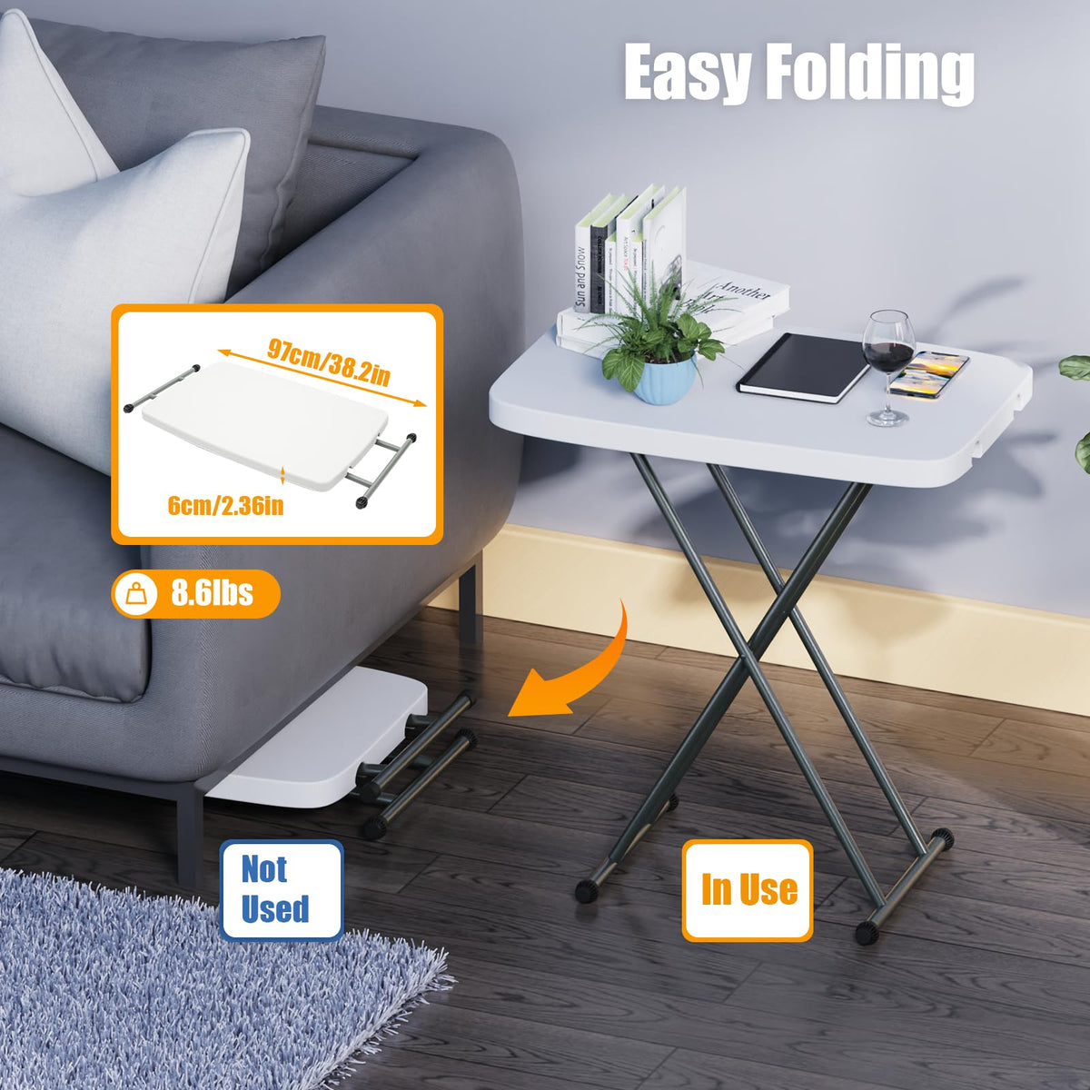 White 30" Folding Table N294090