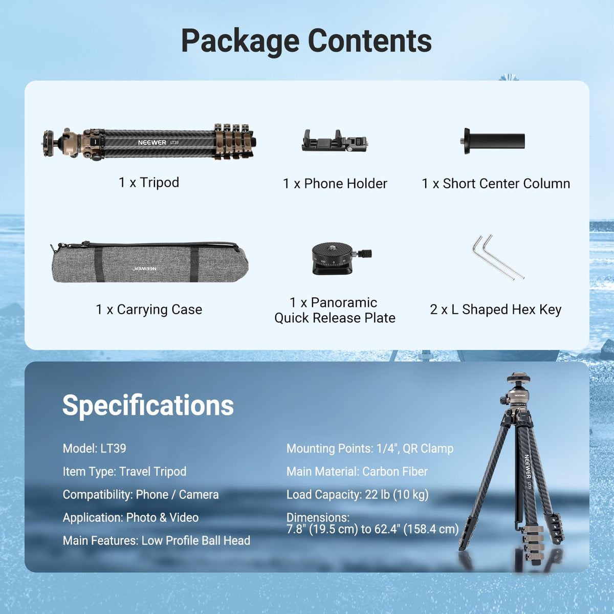 Carbon Fiber Travel Tripod T32509