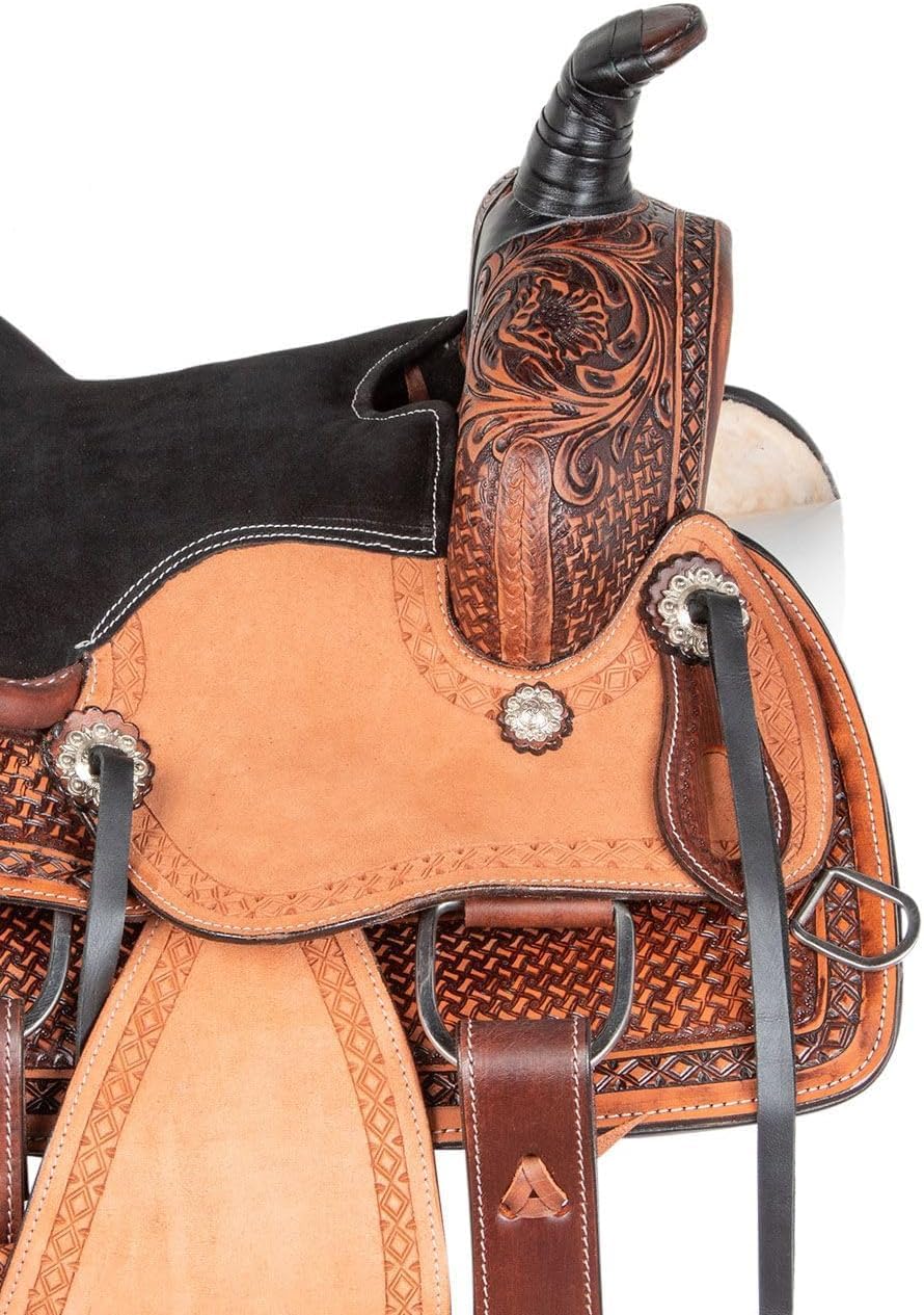 Leather Horse Saddle Set with Tack & Stirrups A9247