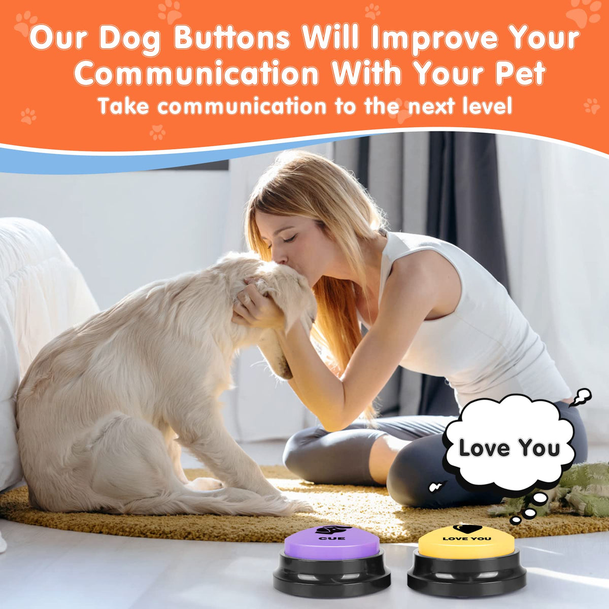 8 Recordable Sound Buttons Dog Training Toy B307998