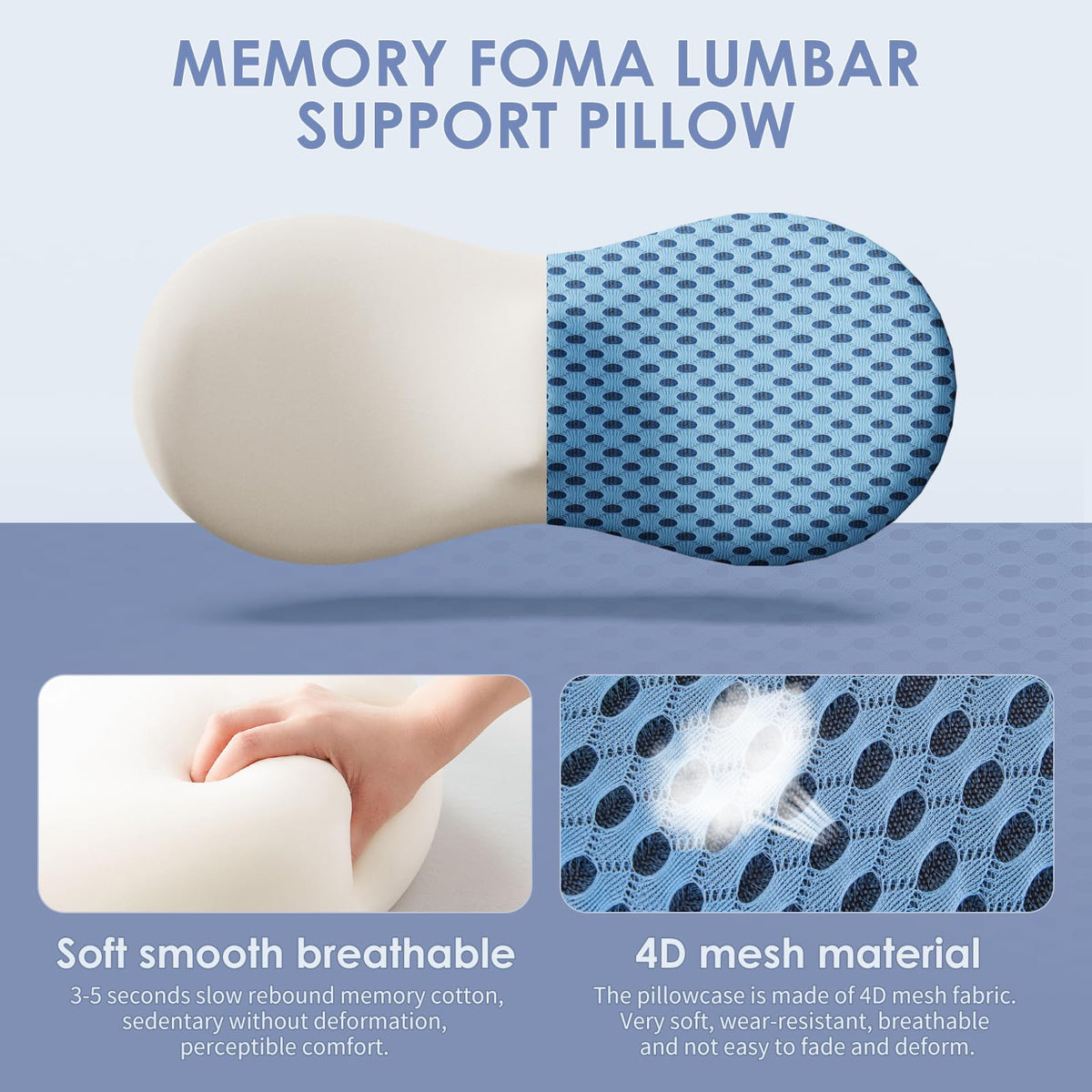 Blue Ergonomic Lumbar Support Pillow G558134