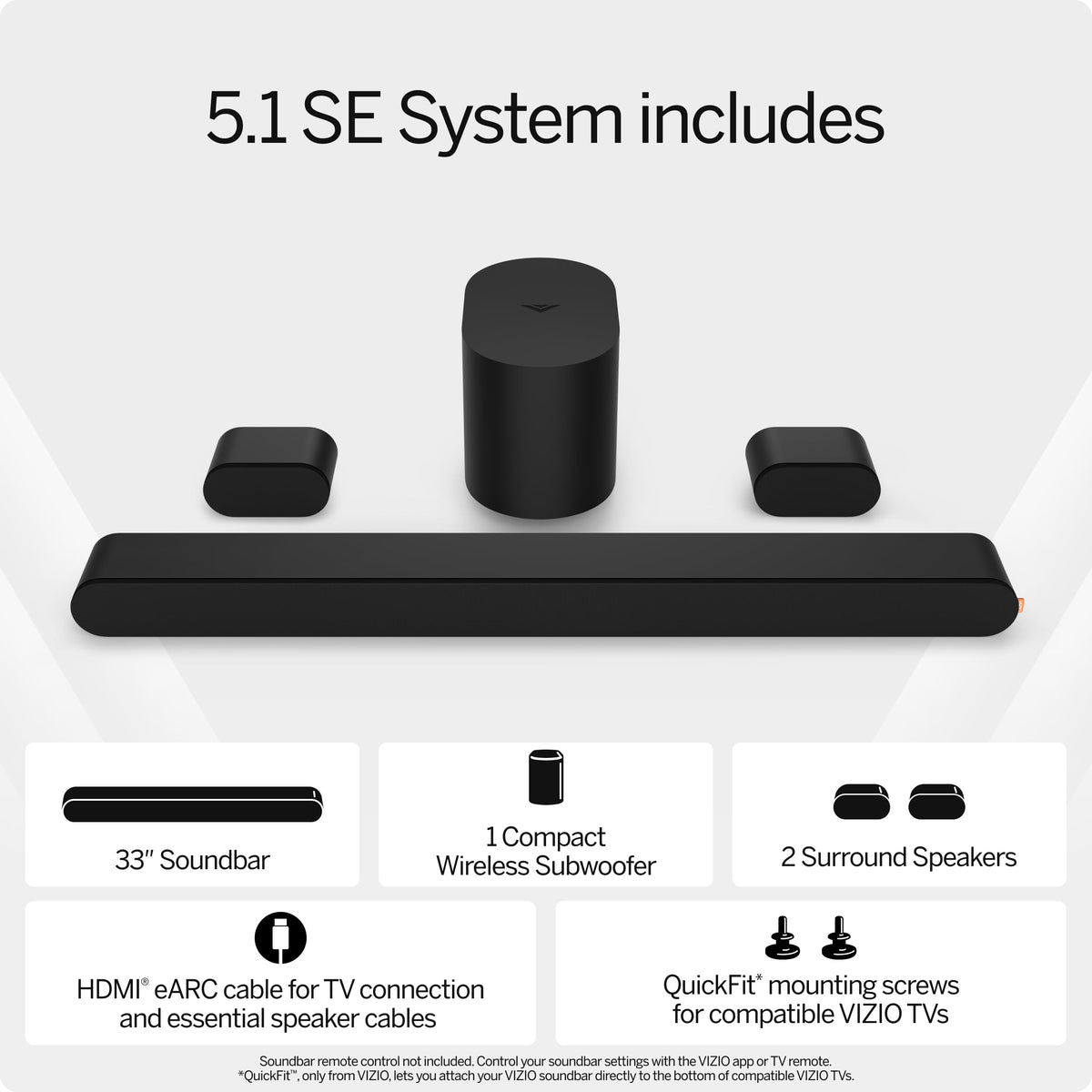 5.1 Soundbar with Wireless Subwoofer and Bluetooth D302