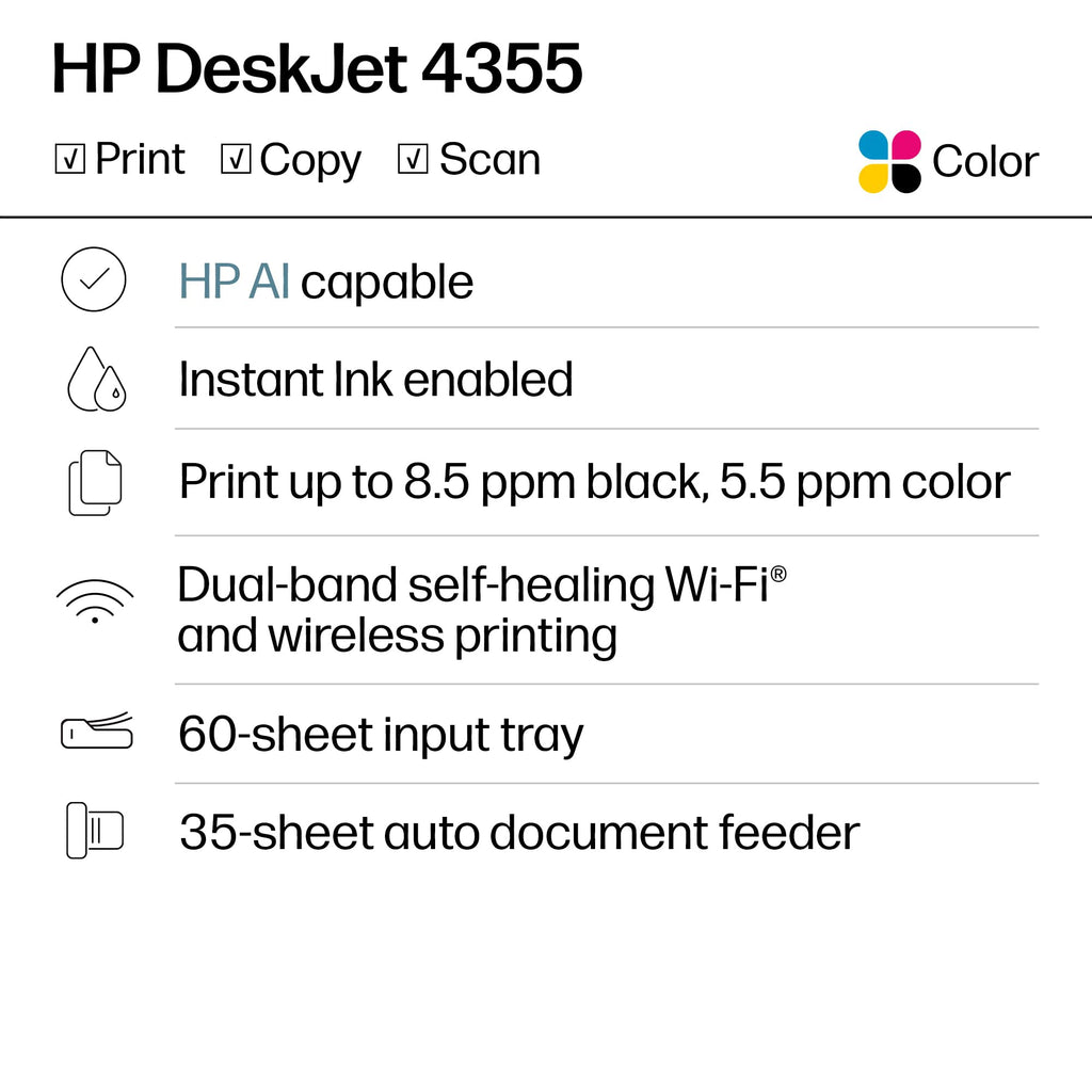 Wireless All-in-One Color Inkjet Printer, Scanner, Copier M834