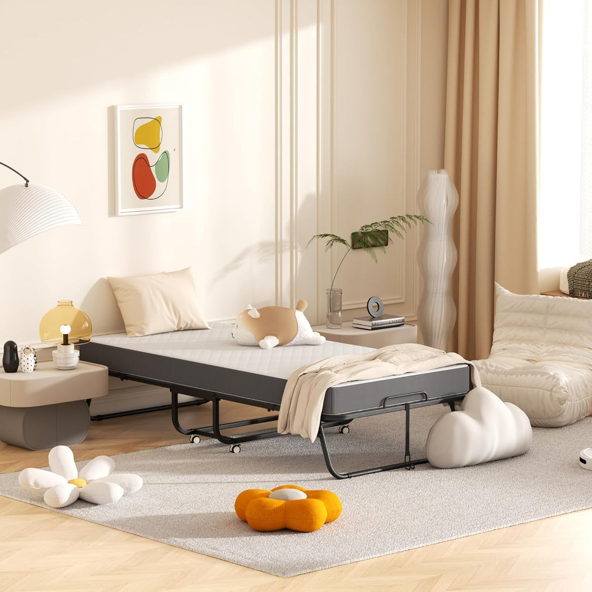 75"x 38" Twin Size Folding Bed with 5" Memory Foam Mattress A695410