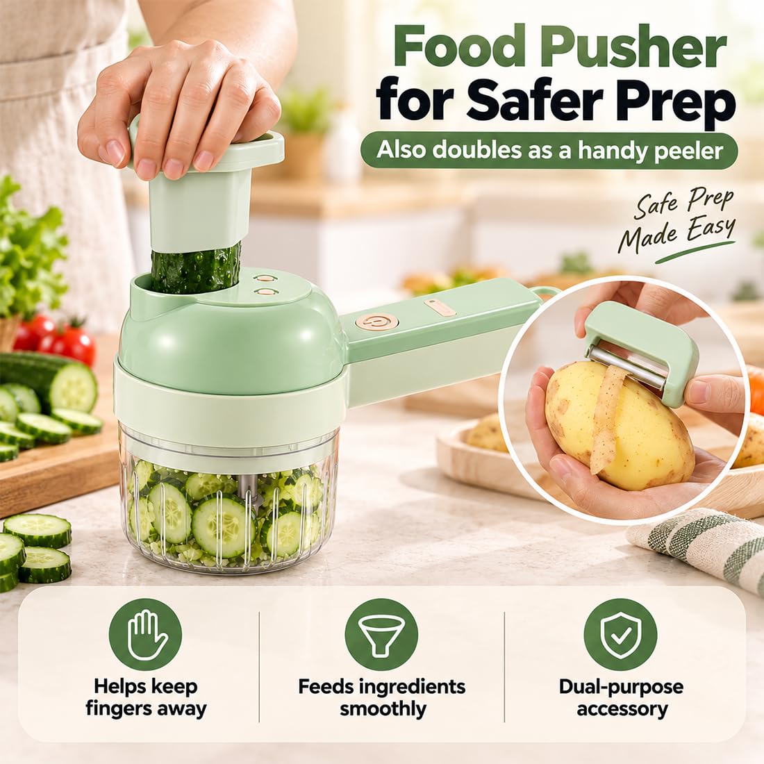 4 in 1 Wireless Electric Vegetable Chopper W84733