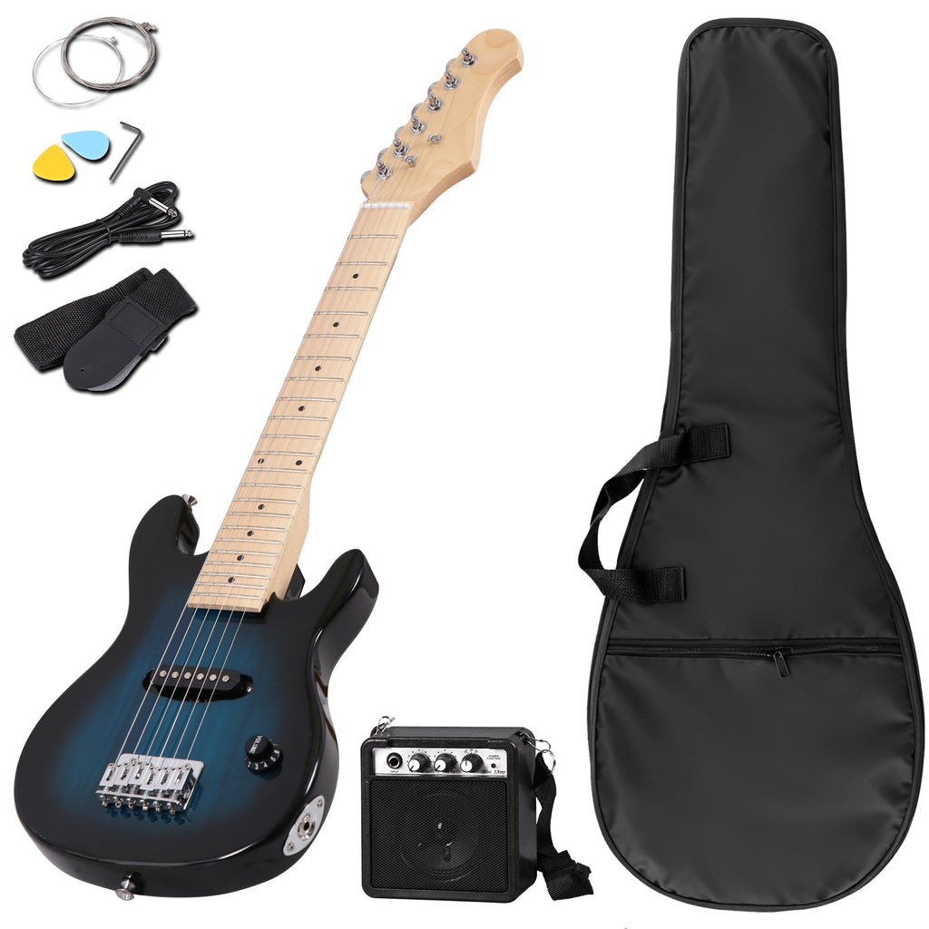 30" Blue Electric Guitar Beginner Kit with Amp and Bag A8365