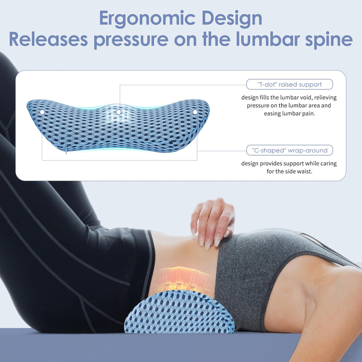 Blue Ergonomic Lumbar Support Pillow G558134