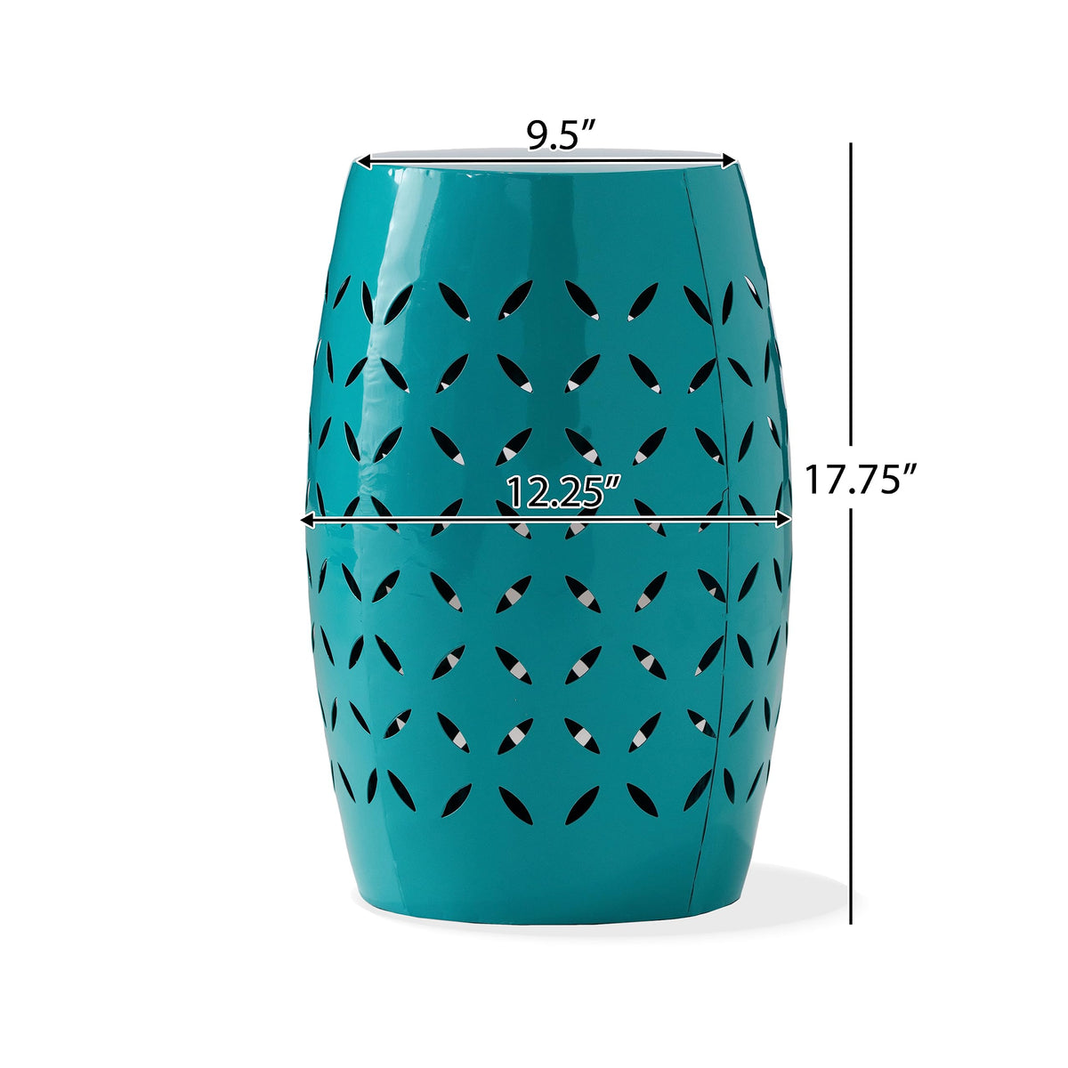 Teal Metal Garden Stool U3897