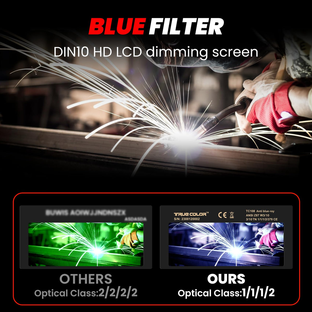 2×4 1/4 Auto Darkening Welding Lens O30570
