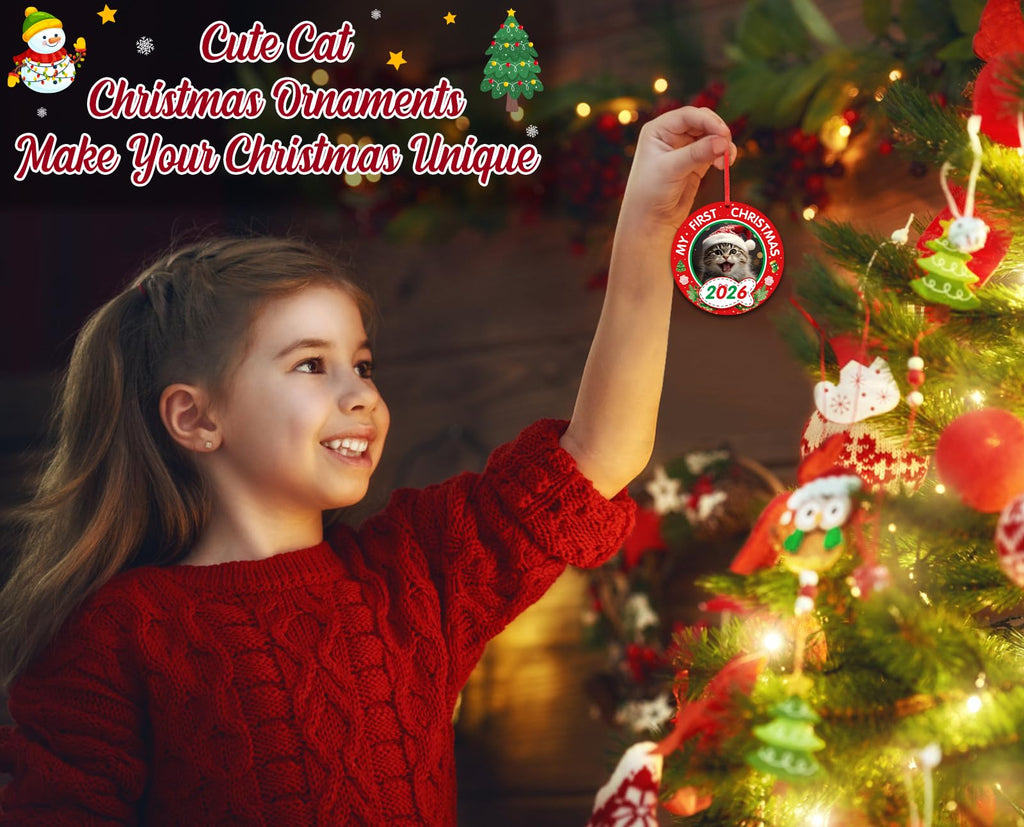 Personalized Picture Frame Cat's First Christmas Ornament 2026 Q120004