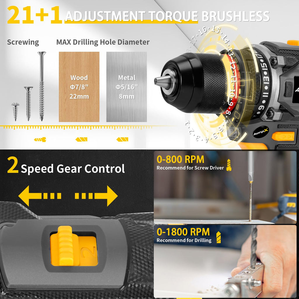 Brushless Compact Cordless Drill Tool Set 135Pcs A169030