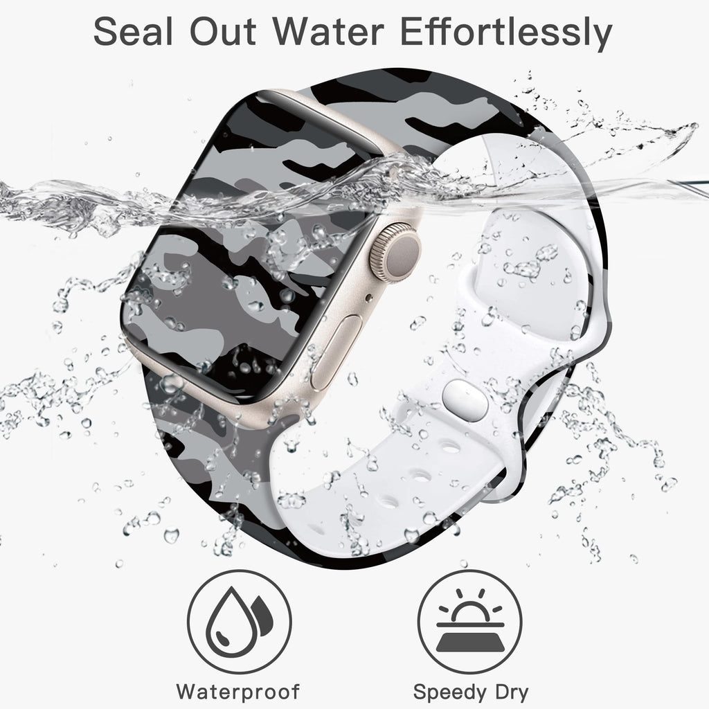 Camo Silicone Band for Apple Watch 38mm 40mm 41mm 42mm K6212