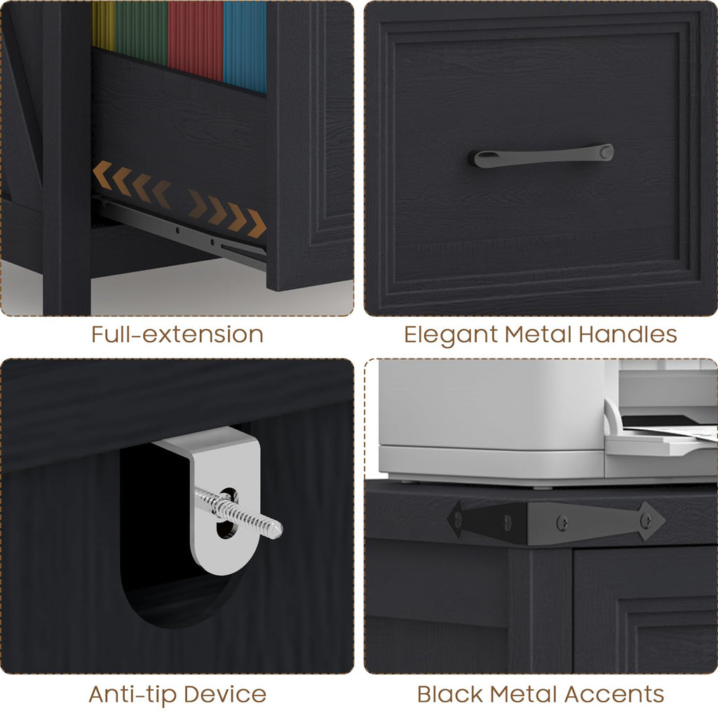 2 Drawer Wood File Cabinet A573