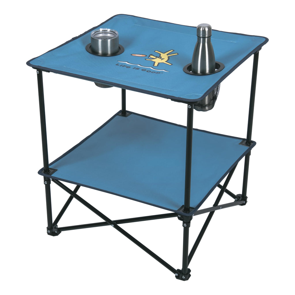 22” Square Compact Outdoor Folding Table with Cup Holders and Carry Bag R18777