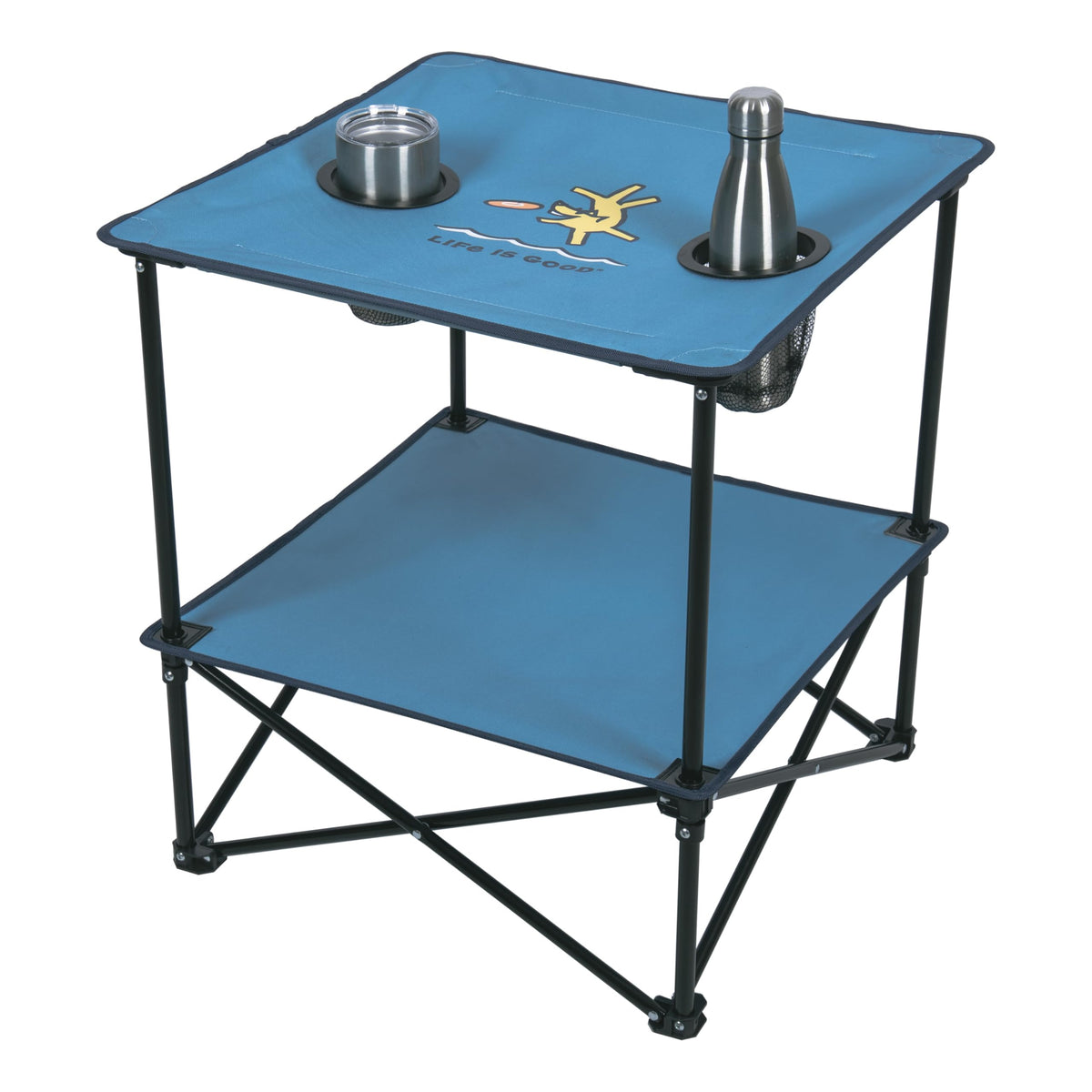22” Square Compact Outdoor Folding Table with Cup Holders and Carry Bag R18777