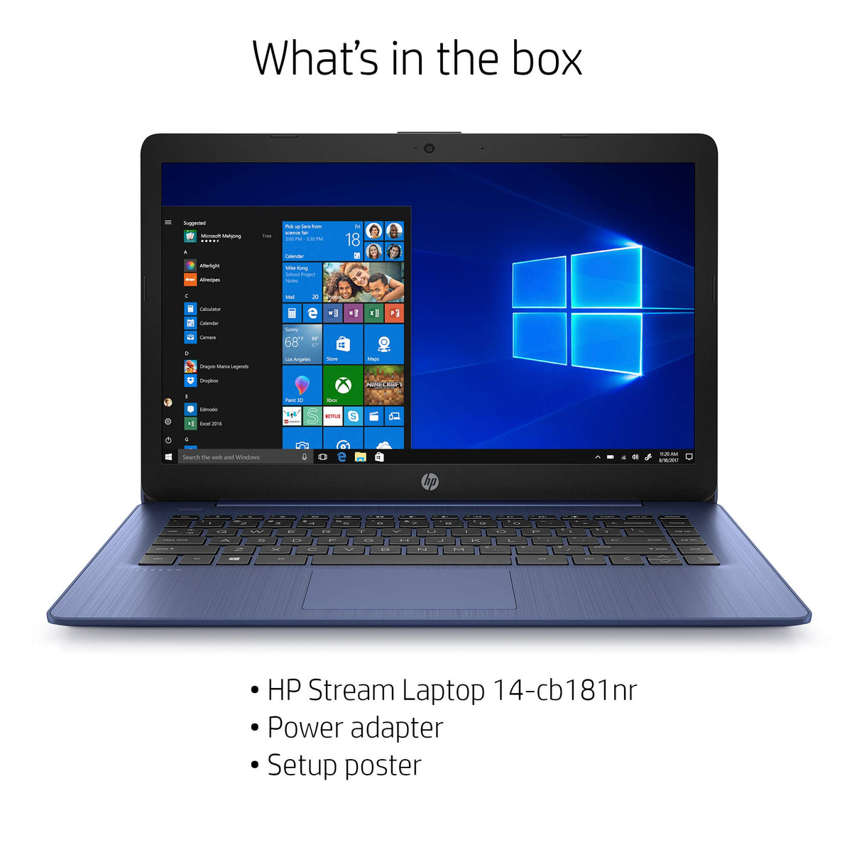 14-inch Laptop, Intel Celeron N4000, 4 GB RAM, 32 GB eMMC, Royal Blue S605