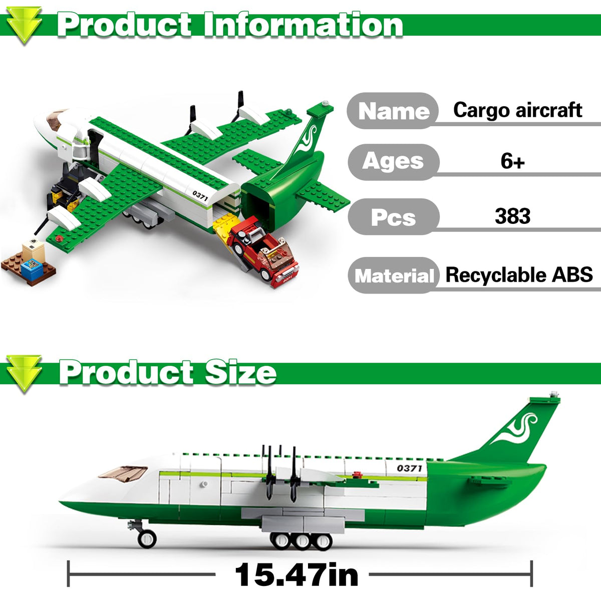 City Cargo Plane Building Set with Car O863051