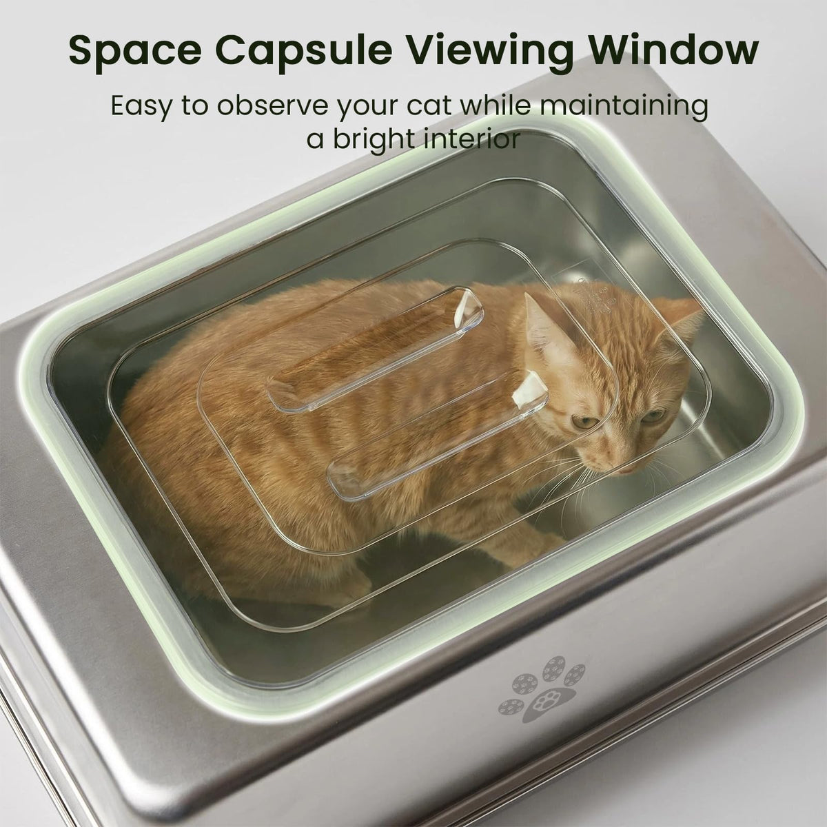Enclosed Stainless Steel Cat Litter Box with Lid Y40191