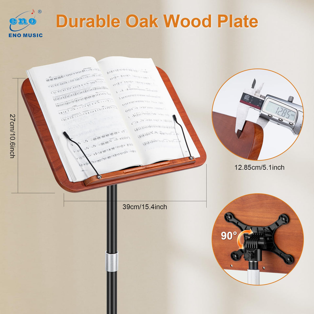 Height Adjustable Solid Wooden Music Stand V855
