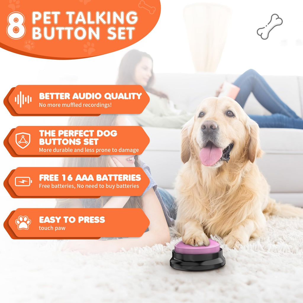 8 Recordable Sound Buttons Dog Training Toy B307998