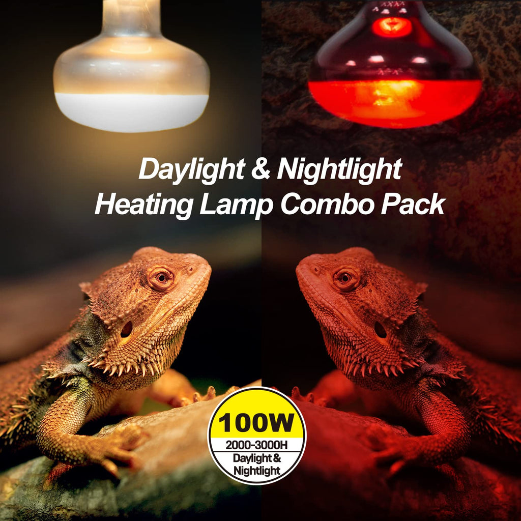 4 Pack Reptile Heat Lamp Day & Night Kit 100W K331