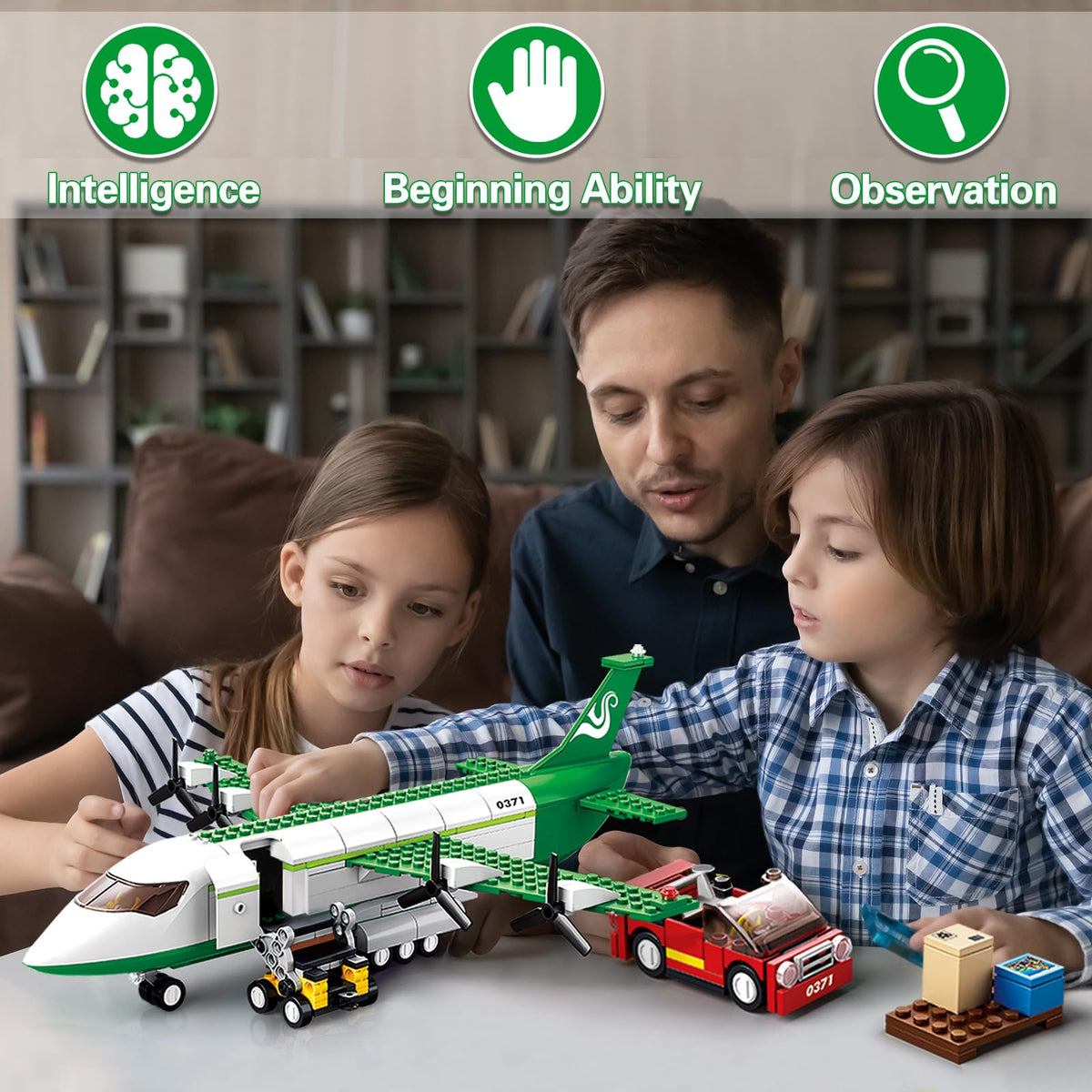 City Cargo Plane Building Set with Car O863051