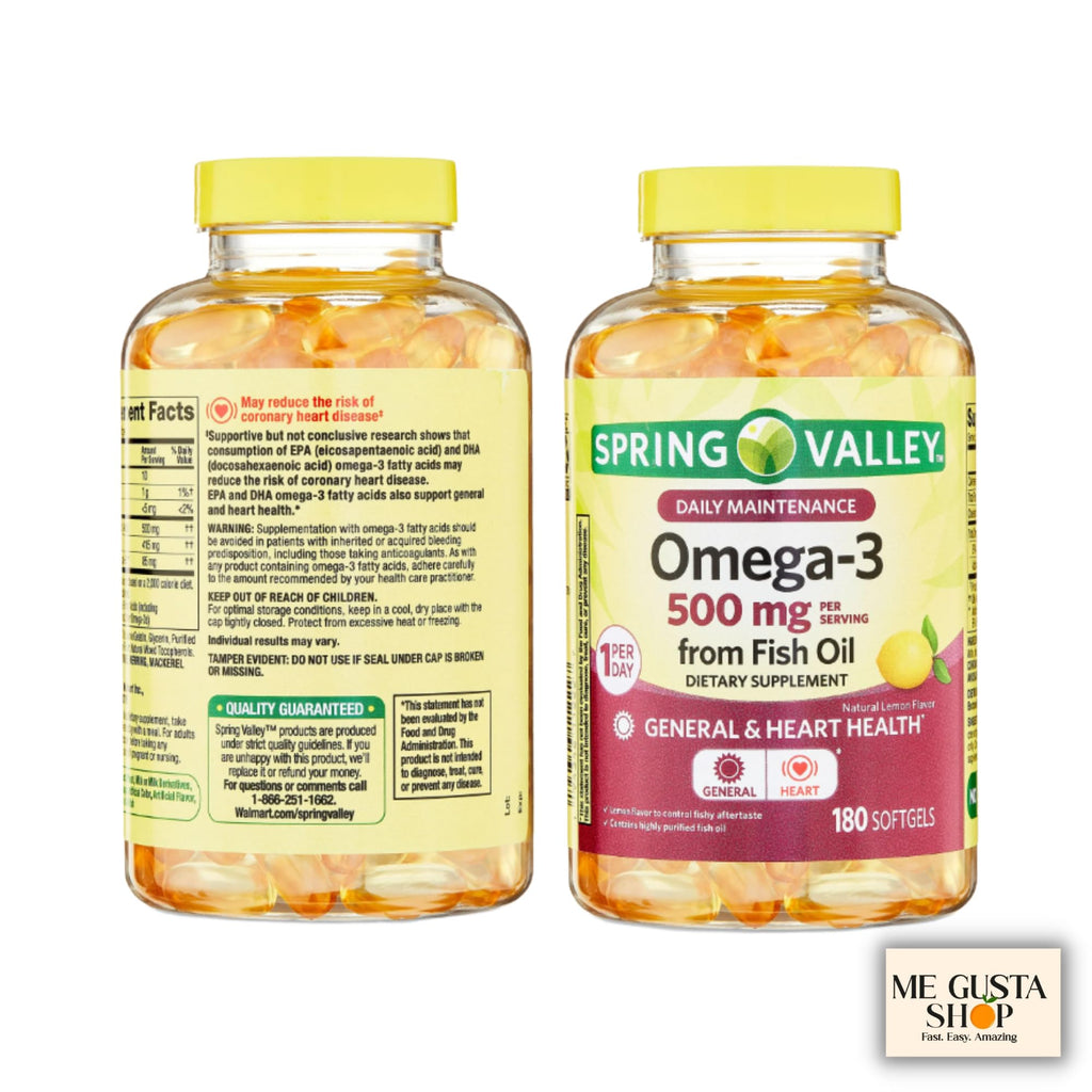 Omega 3 500mg 180 Softgels Fish Oil Dietary Supplements W1280