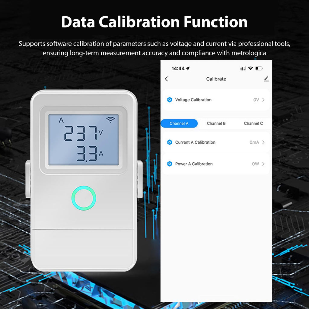 Wi Fi Real Time Electricity Usage Monitor with 3 100A Clamps C7808