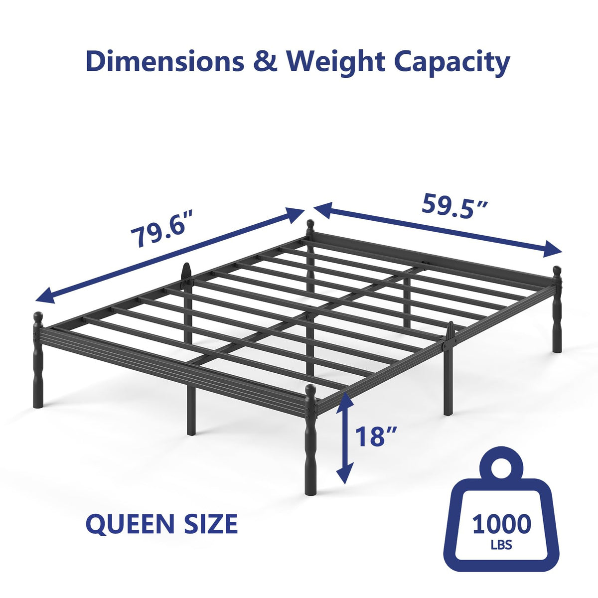 Queen Size Metal Bed Frame T41458