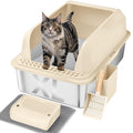 XL Stainless Steel Enclosed Cat Litter Box with Lid, Scoop and Mat V53029