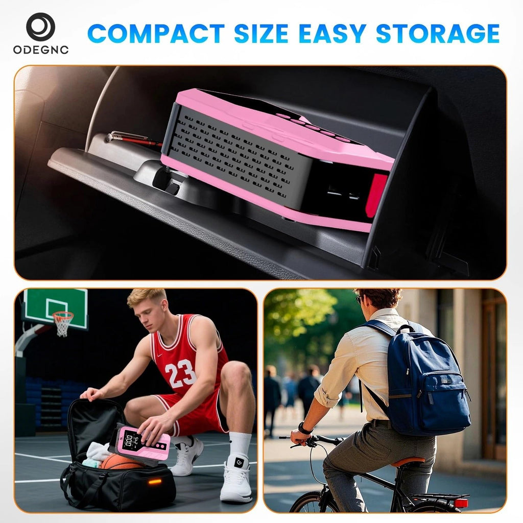 Deep Pink Lithium Ion 6000 Amps Peak Jump Starter with Air Compressor O63444