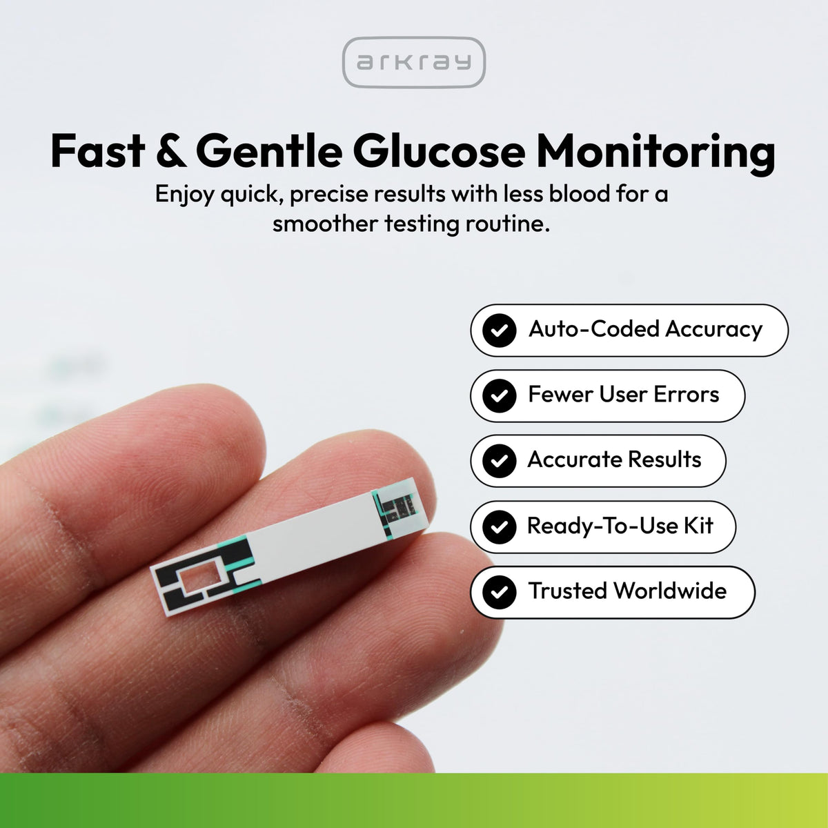 Blood Glucose Monitor Kit with Meter, 10 Test Strips, 10 Lancets & Carrying Case S2073