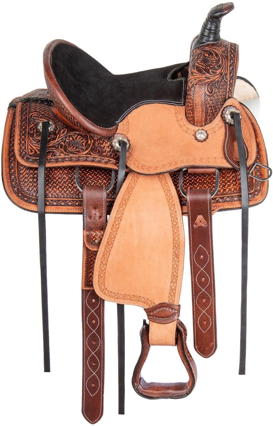 Leather Horse Saddle Set with Tack & Stirrups A9247