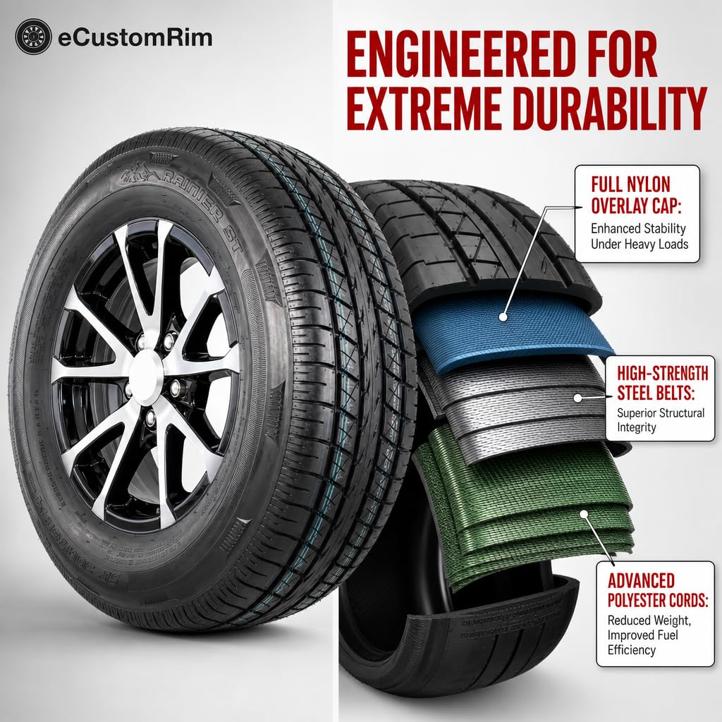 2-Pack Trailer Tire Rim Assembly 4.80-12 Load C 5 Lug N39685