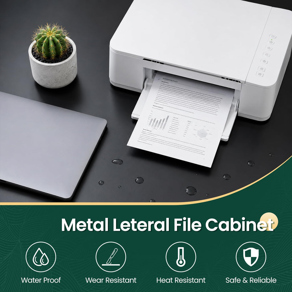 4 Drawer Black Metal File Cabinet Q958083