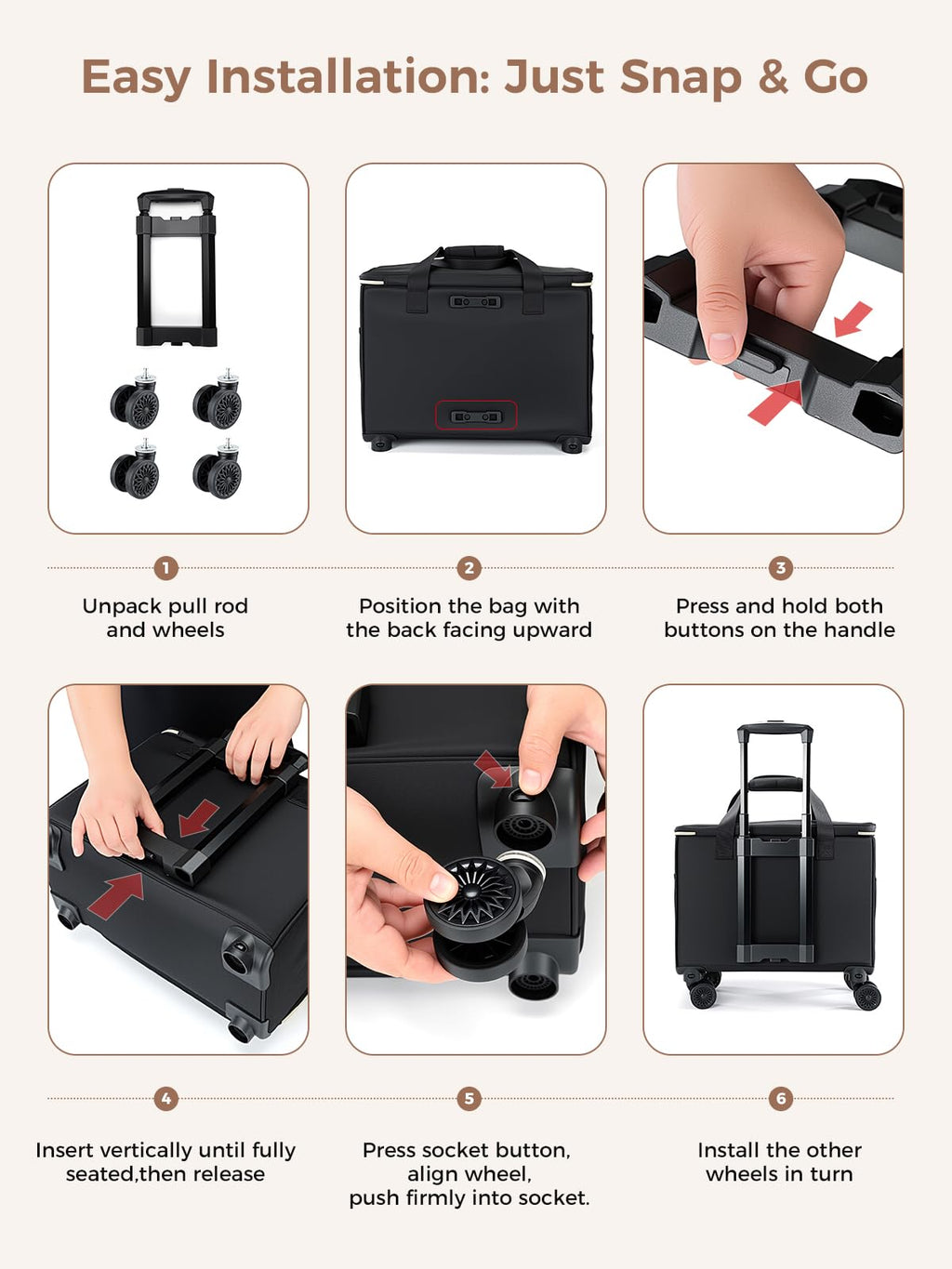 Rolling Teacher Bag with 4-Wheels 360° Spinner C2256