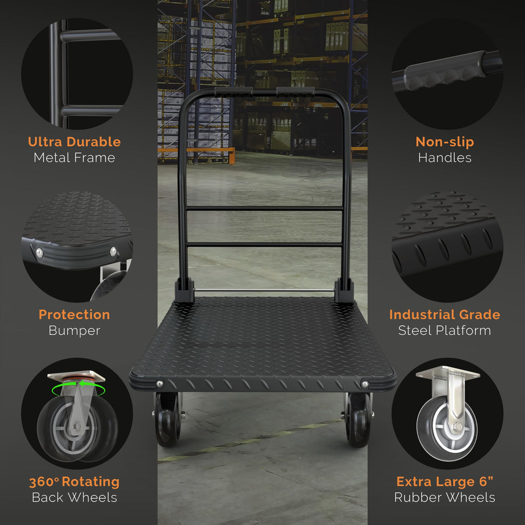 2200 lbs. Capacity Foldable Push Cart Dolly I83049