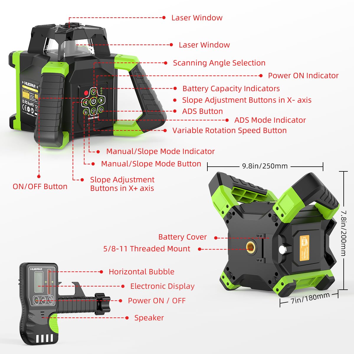 Red Self-Leveling Rotary Laser Level Kit B37488
