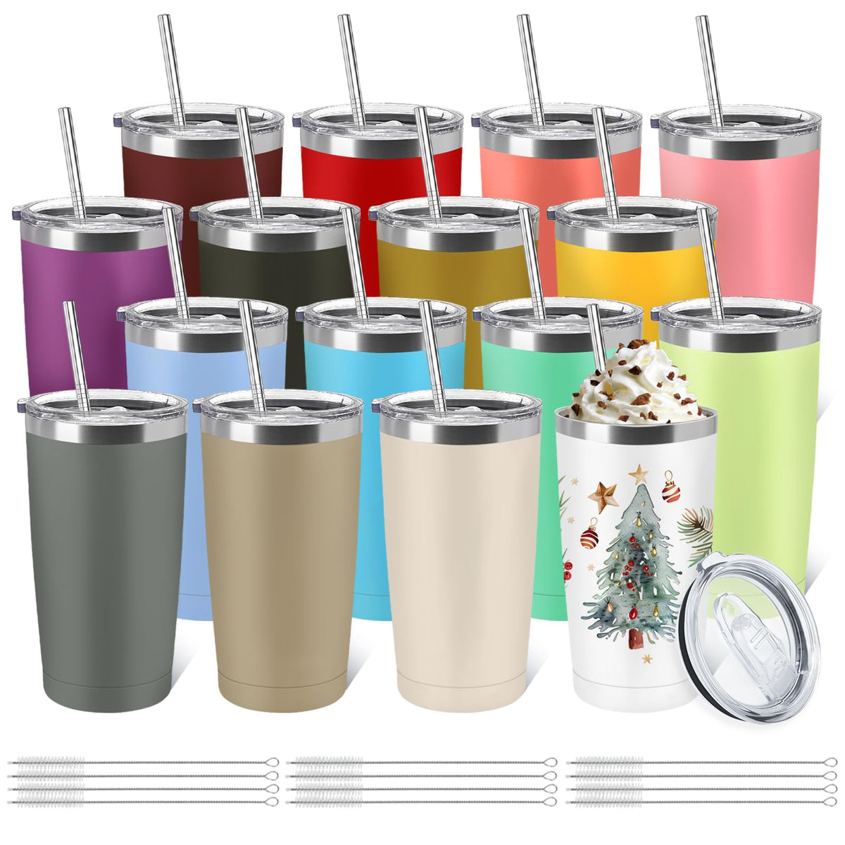 16 Pack Stainless Steel 20oz Insulated Tumbler T7903
