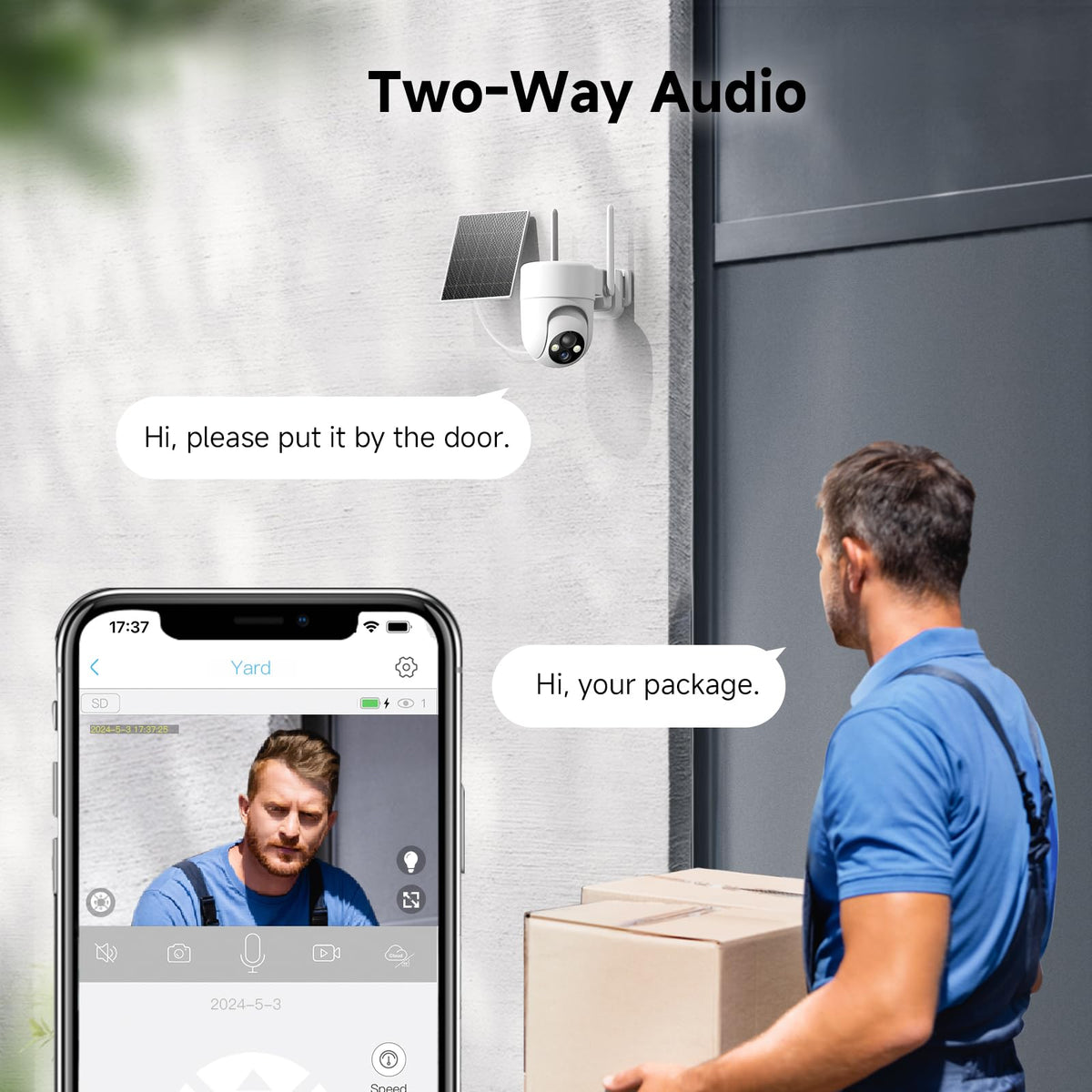 2K Solar Wireless Outdoor Security Cameras with 360° View, 4 Pack, White A4215